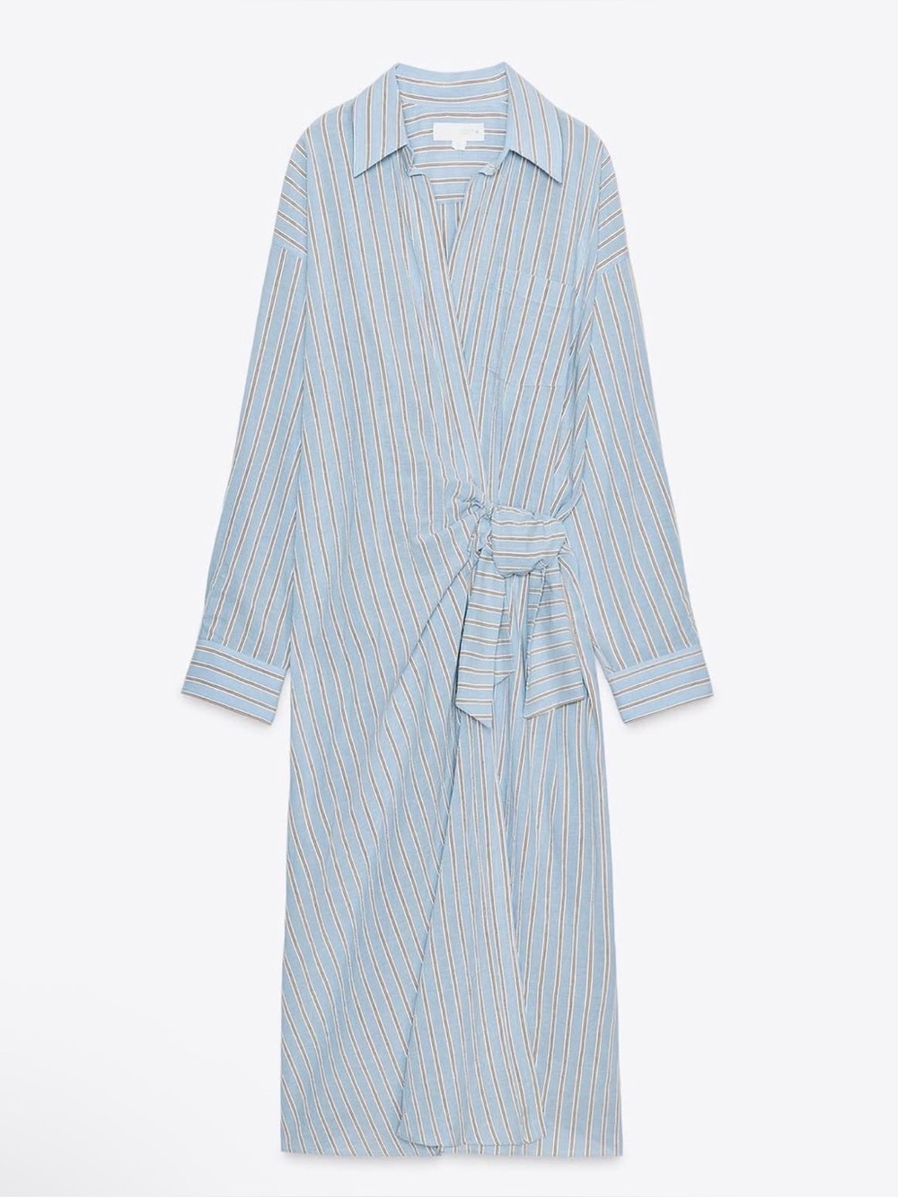 Zara ZW Collection Striped Wrap Dress